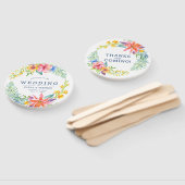 Tropische bloemen lijst bruiloft design hand fan handwaaier (Niet-gemonteerd)