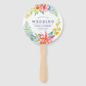 Tropische bloemen lijst bruiloft design hand fan handwaaier (Voorkant)