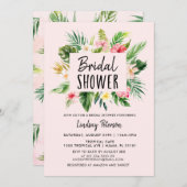 Tropische bloemen Luau Bruids Douche Uitnodiging (Voorkant / Achterkant)