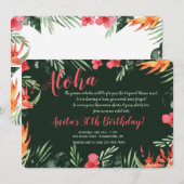 Tropische bloemen Luau uitnodiging (Voorkant / Achterkant)
