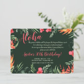 Tropische bloemen Luau uitnodiging (Staand voorkant)