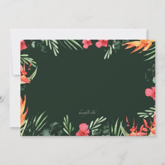 Tropische bloemen Luau uitnodiging (Achterkant)