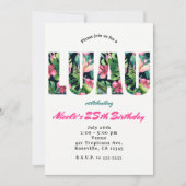 Tropische Bloemen LUAU Verjaardagsfeest Uitnodigin Kaart (Voorkant)