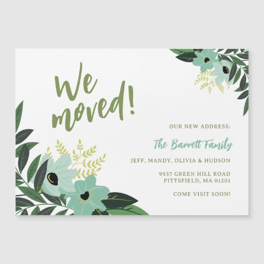 Tropische Bloemen Magnetische Bewegende Aankondigi (Voorkant)