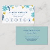 Tropische bloemen Massage Therapy Loyalty Visitekaartje (Voorkant / Achterkant)