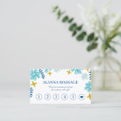 Tropische bloemen Massage Therapy Loyalty Visitekaartje (Staand voorkant)