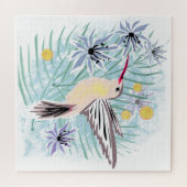 Tropische bloemen, mensvogels. legpuzzel (Horizontaal)