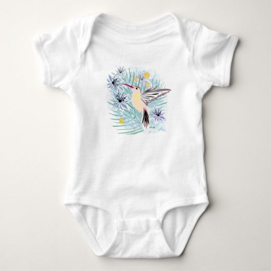 Tropische bloemen, mensvogels. romper (Voorkant)