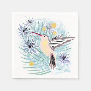 Tropische bloemen, mensvogels. servet