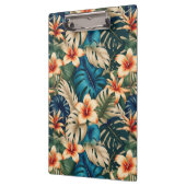 Tropische bloemen met blauw en groen blad klembord (Links)