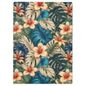 Tropische bloemen met blauw en groen blad klembord (Achterkant)