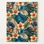 Tropische bloemen met blauw en groen gebladerte planner (Achterkant)