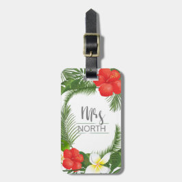 Tropische Bloemen Mevrouw Bride ID475 Bagagelabel