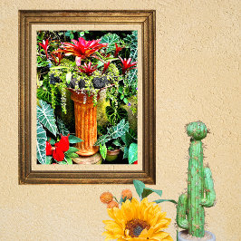 Tropische bloemen Mexico Hacienda Garden Poster