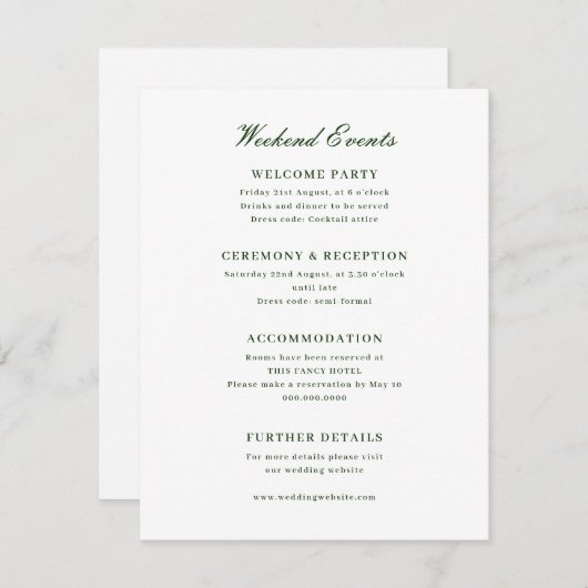 Tropische Bloemen Monogram Huwelijk Informatiekaartje (Voorkant / Achterkant)