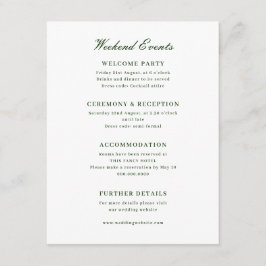 Tropische Bloemen Monogram Huwelijk Informatiekaartje