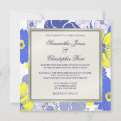 Tropische bloemen + monogram, uitvindingen kaart (Achterkant)