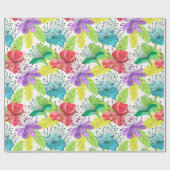 Tropische bloemen naadloos patroon cadeaupapier (Vlak)