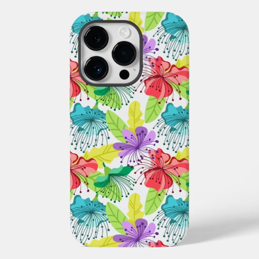 Tropische bloemen naadloos patroon Case-Mate iPhone case (Achterkant)