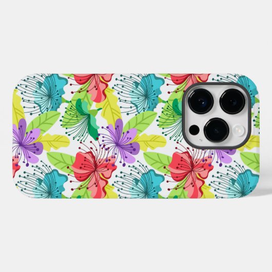 Tropische bloemen naadloos patroon Case-Mate iPhone case (Achterkant (horizontaal))