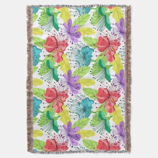 Tropische bloemen naadloos patroon deken (Voorkant Verticaal)