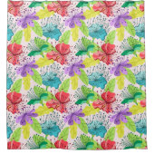 Tropische bloemen naadloos patroon douchegordijn (Voorkant)