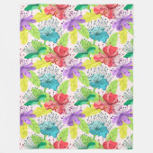 Tropische bloemen naadloos patroon fleece deken (Voorkant)