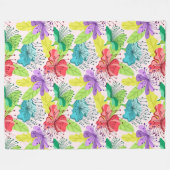 Tropische bloemen naadloos patroon fleece deken (Voorkant (Horizontaal))