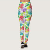 Tropische bloemen naadloos patroon leggings (Achterkant)