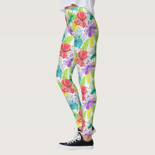 Tropische bloemen naadloos patroon leggings