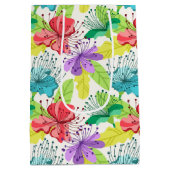 Tropische bloemen naadloos patroon medium cadeauzakje (Achterkant)