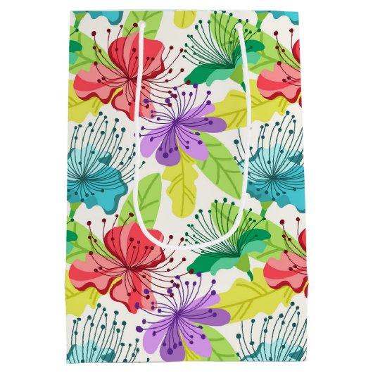 Tropische bloemen naadloos patroon medium cadeauzakje (Achterkant)