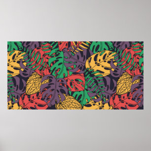 tropische bloemen naadloos patroon poster