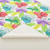 Tropische bloemen naadloos patroon sherpa deken (3/4)