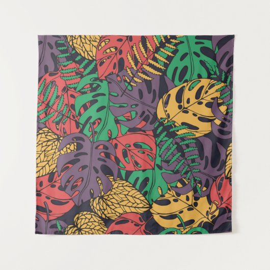  tropische bloemen naadloos patroon wandkleed (Voorkant)