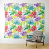 Tropische bloemen naadloos patroon wandkleed (In Situ (horizontaal))