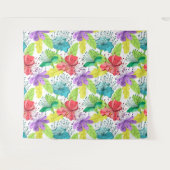 Tropische bloemen naadloos patroon wandkleed (Voorkant (horizontaal))