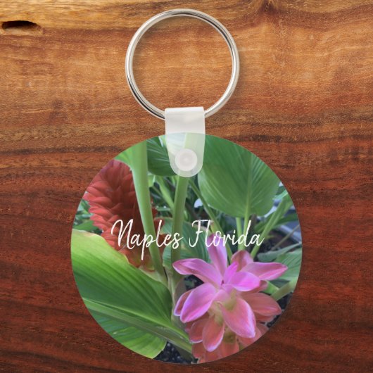Tropische bloemen Naples Florida Sleutelhanger (Voorkant)