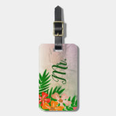 Tropische bloemen Nieuwe Bagagelabel van de heer H (Voorkant verticaal)