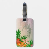 Tropische bloemen Nieuwe Bagagelabel van de heer H (Achterkant verticaal)