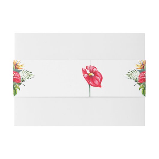 Tropische bloemen oases bruiloft uitnodigingen wikkel (Achterkant Voorbeeld)