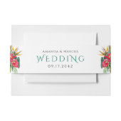 Tropische bloemen oases bruiloft uitnodigingen wikkel (Voorkant Voorbeeld)