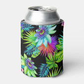 Tropische bloemen op maat kan blikjeskoeler (Blikje Voorkant)