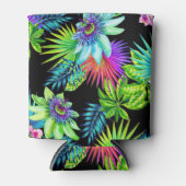 Tropische bloemen op maat kan blikjeskoeler (Voorkant)