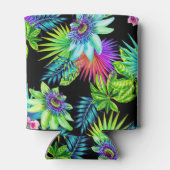 Tropische bloemen op maat kan blikjeskoeler (Achterkant)