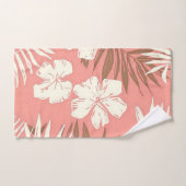 Tropische bloemen op perzikkleurige achtergrond bad handdoek (Handdoek)