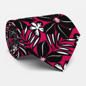 Tropische bloemen op rood stropdas (Opgerold)