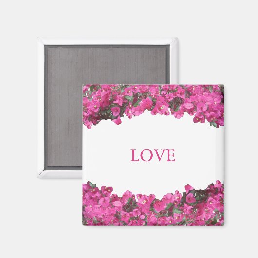 Tropische Bloemen op Wit Magneet (Voorkant / Achterkant)