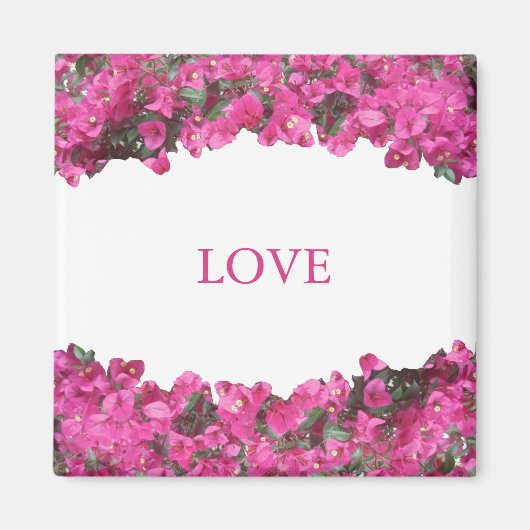 Tropische Bloemen op Wit Magneet (Voorkant)