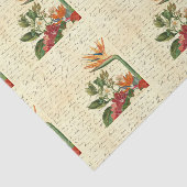 Tropische Bloemen Ouderwets Tissuepapier (Detail)
